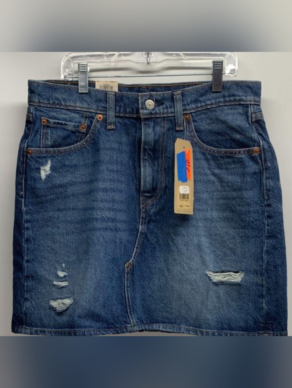 Levi's High-Rise Deconstructed Denim Skirt Size 10/W30 MSRP $59.50 - Picture 2 of 6